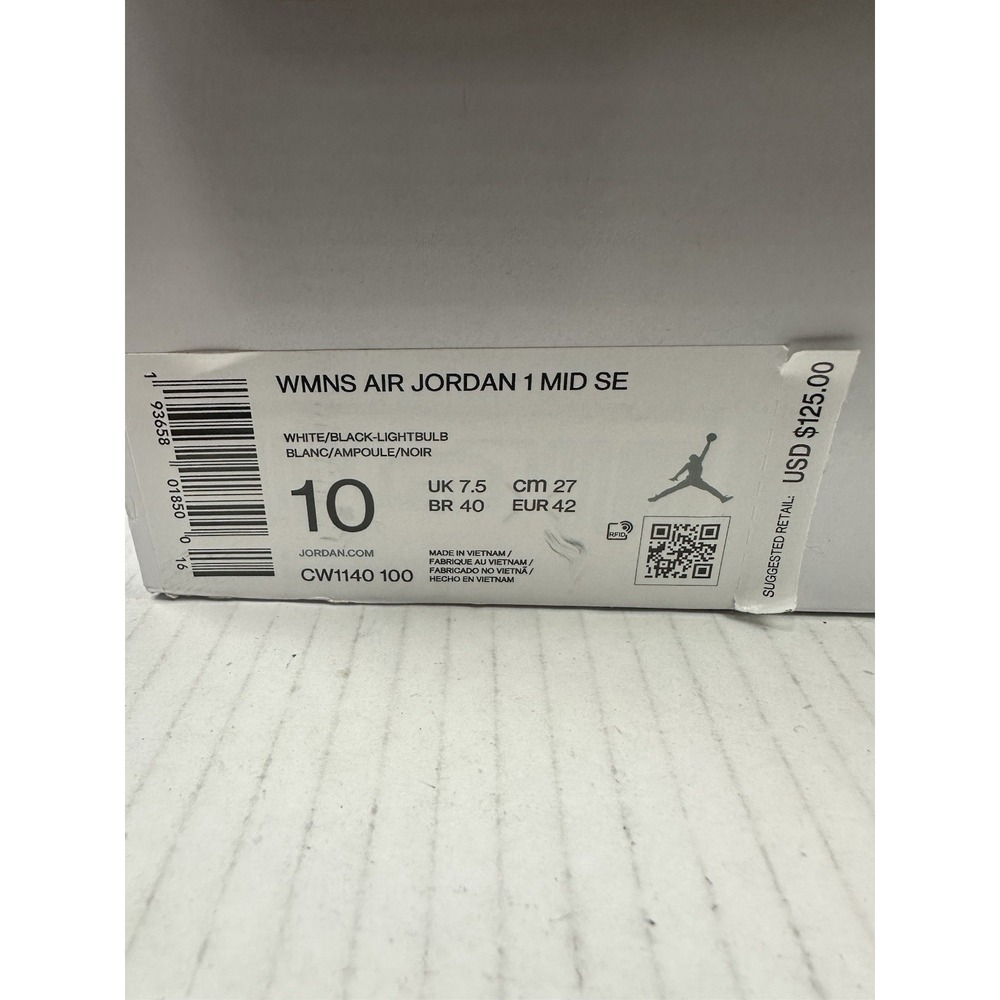 2020 Womens Nike Air Jordan Retro 1 "Lightbulb MID SE Shoes! Size 10 Extra Laces - Picture 5 of 16